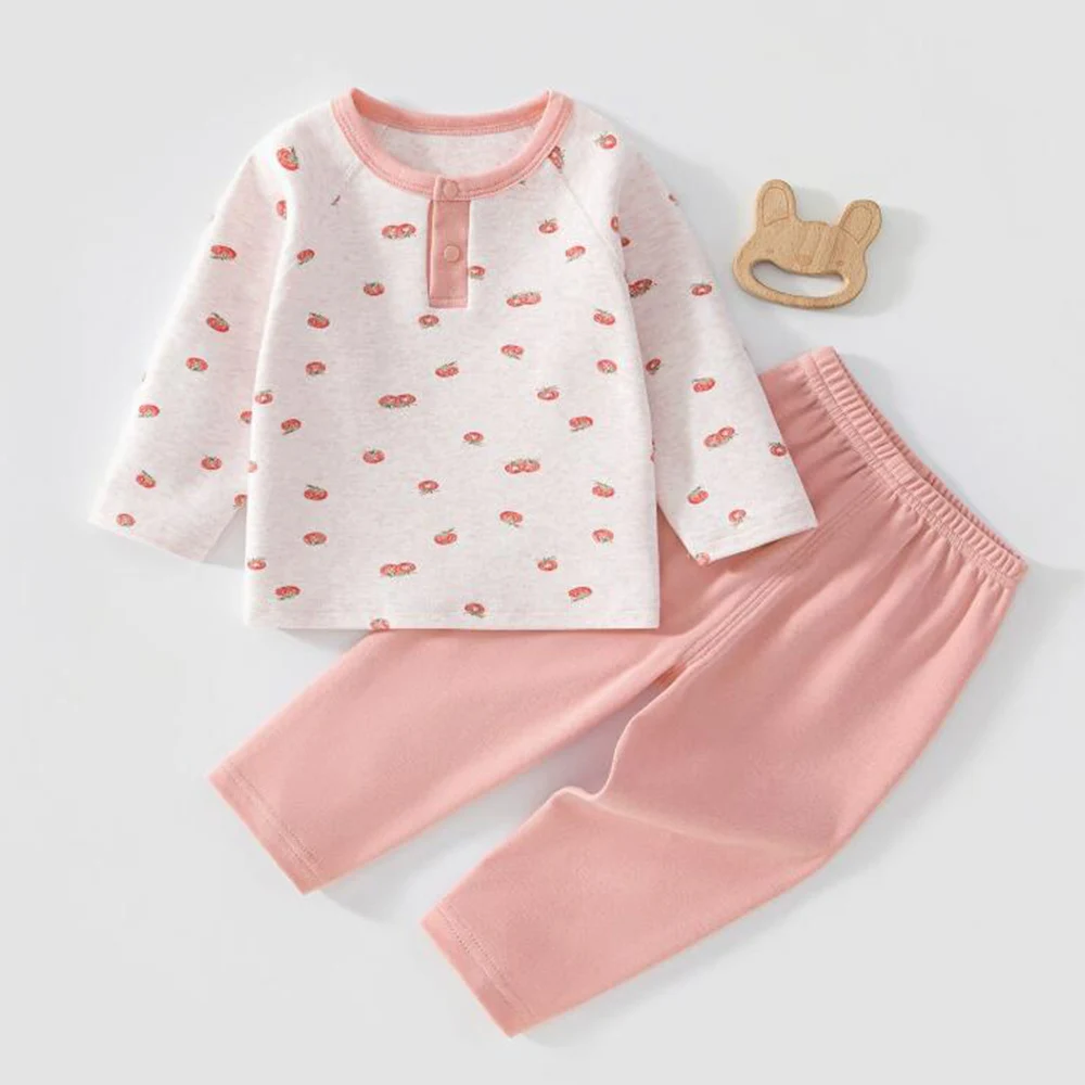 Baby Clothing Sets 100% Combed Cotton Long Sleeve Tops Pants Two Pieces Infant Outfits Fall Winter Unisex Baby Boy Girl Clothes
