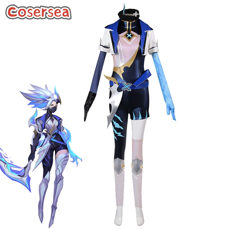 

Cosersea Akali Cosplay Costume Game LOL Drx Akali Halloween Women Uniform Cos Costume Christmas Party Suit Outfit Fullset