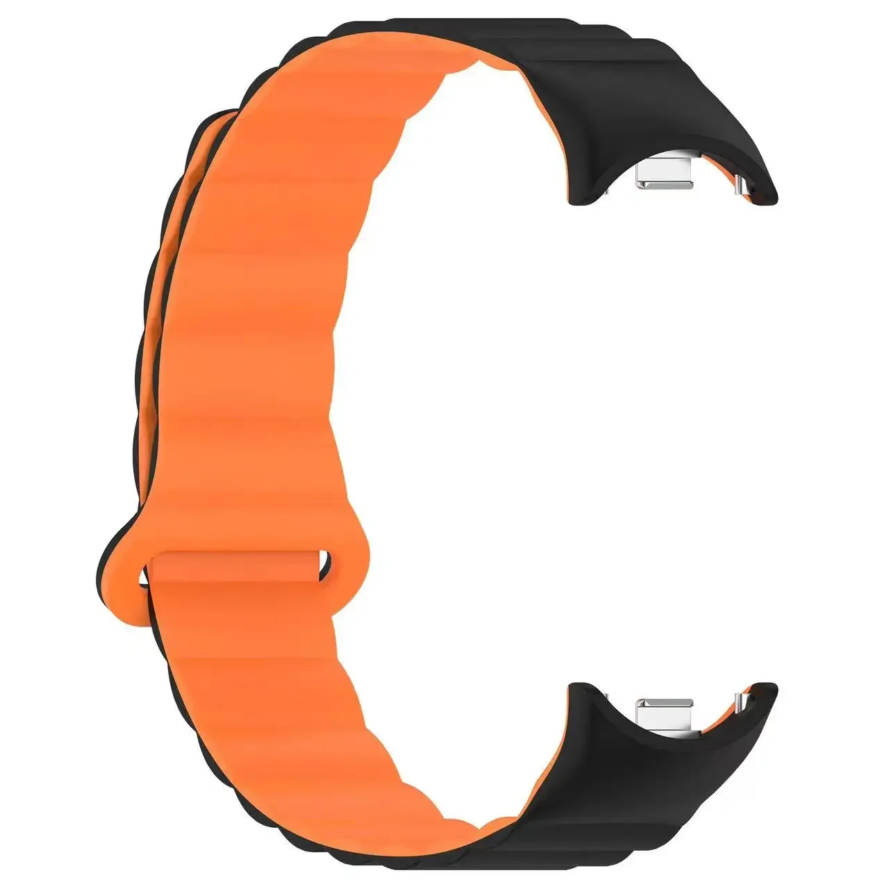 Pulseira de silicone com laço magnético para xiao mi band 9, pulseira esportiva de cor dupla, acessório para xiao mi band 8 nfc correa