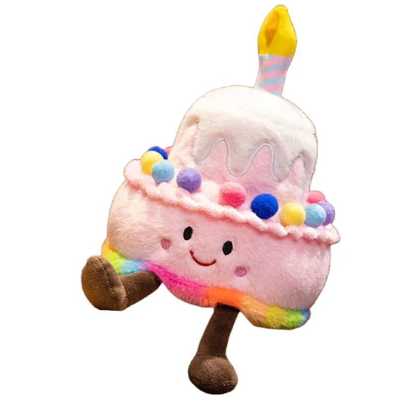 Jouet drôle de gâteau en peluche AdTosHarvey, oreiller de dessert en peluche, gâteau d'anniversaire doux Kawaii, décor de fête de bougie, cadeau créatif