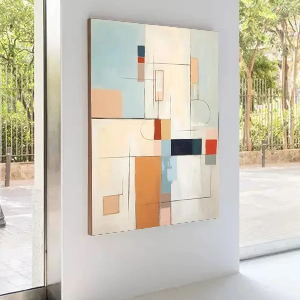 

100% hand drawn beige texture abstract oil painting original wall painting home living room decoration paint interior aesthetics