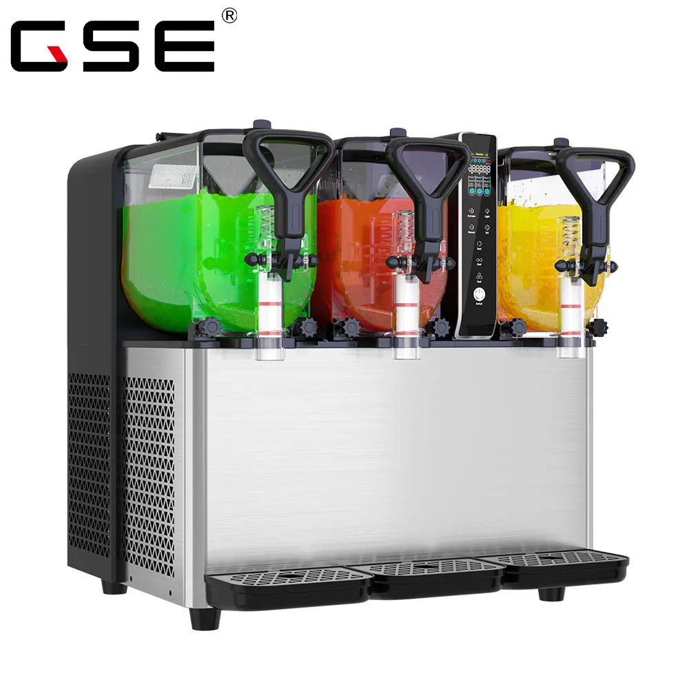 

3L*3 Tanks Slush Making Machine Snow Frozen Drink Slushy Smoothie Maker With Led Light