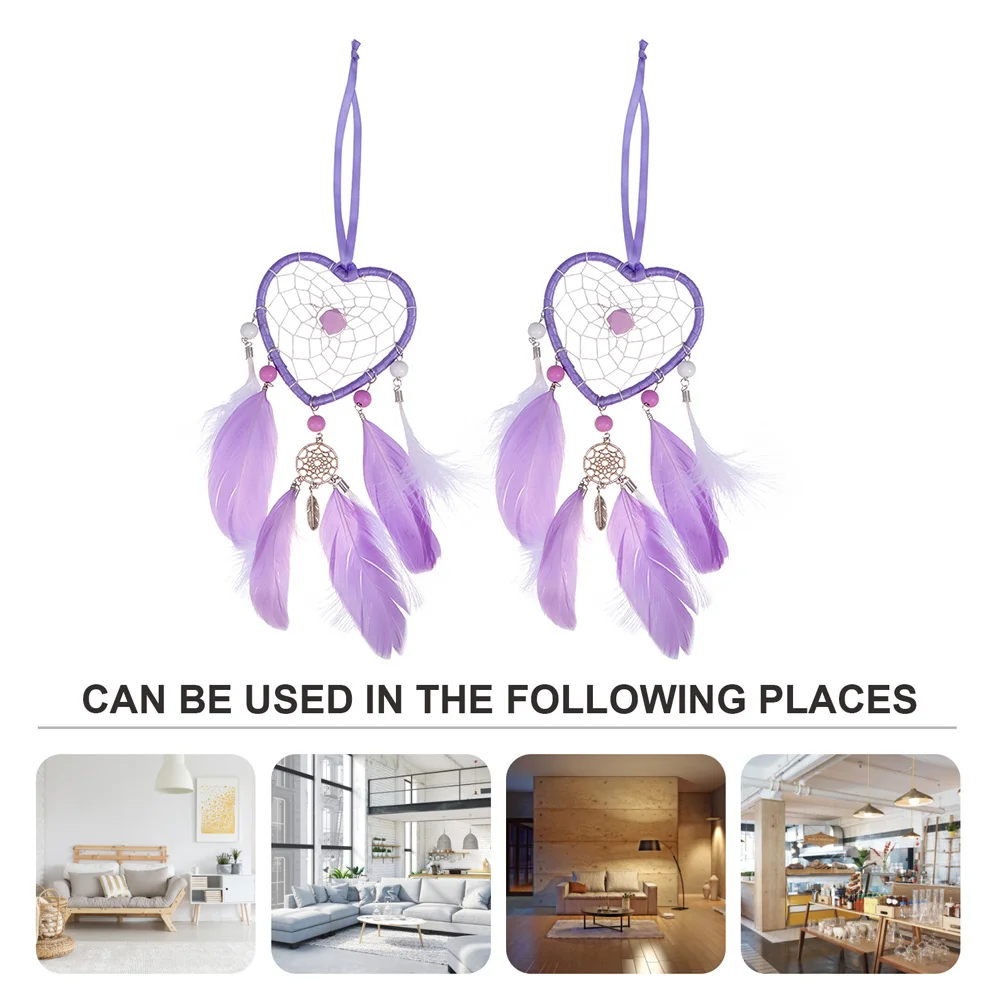 

2Pcs Woven Dream Catcher Hanging Decoration Lovely Wall Pendant for Home Bedroom Balcony Party Bohemian Style Room Ornament