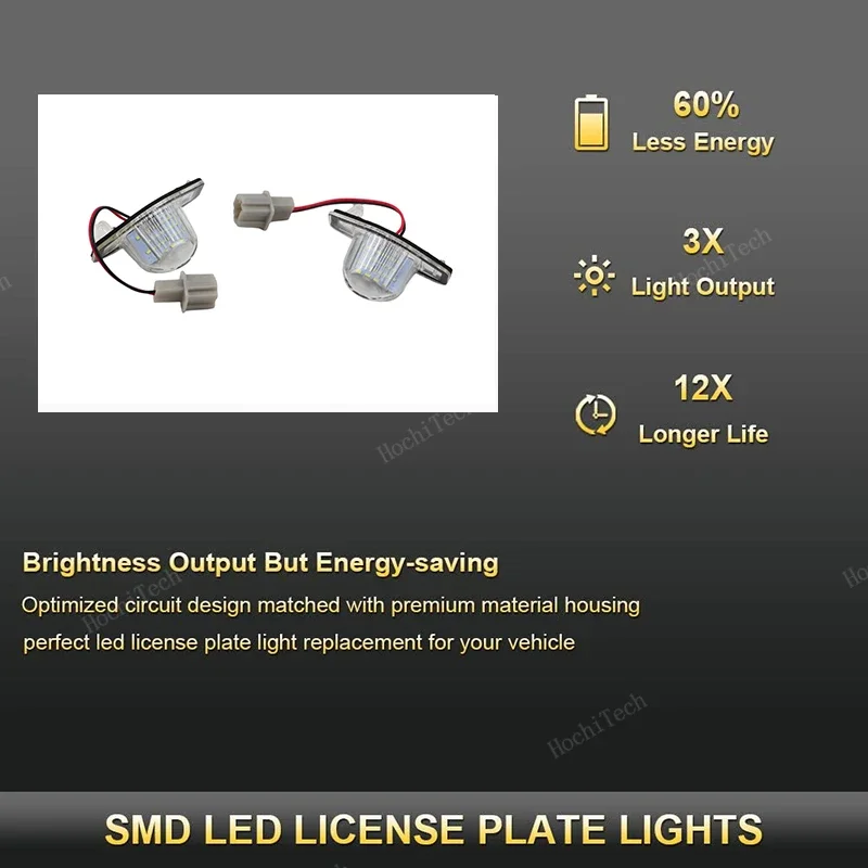 2PCS Rear Tail Number Plate Lamp Upgrade Lighting Assembly Error Free for Honda Crv Fit Odyssey Jazz Hrv Frv CR-V Stream