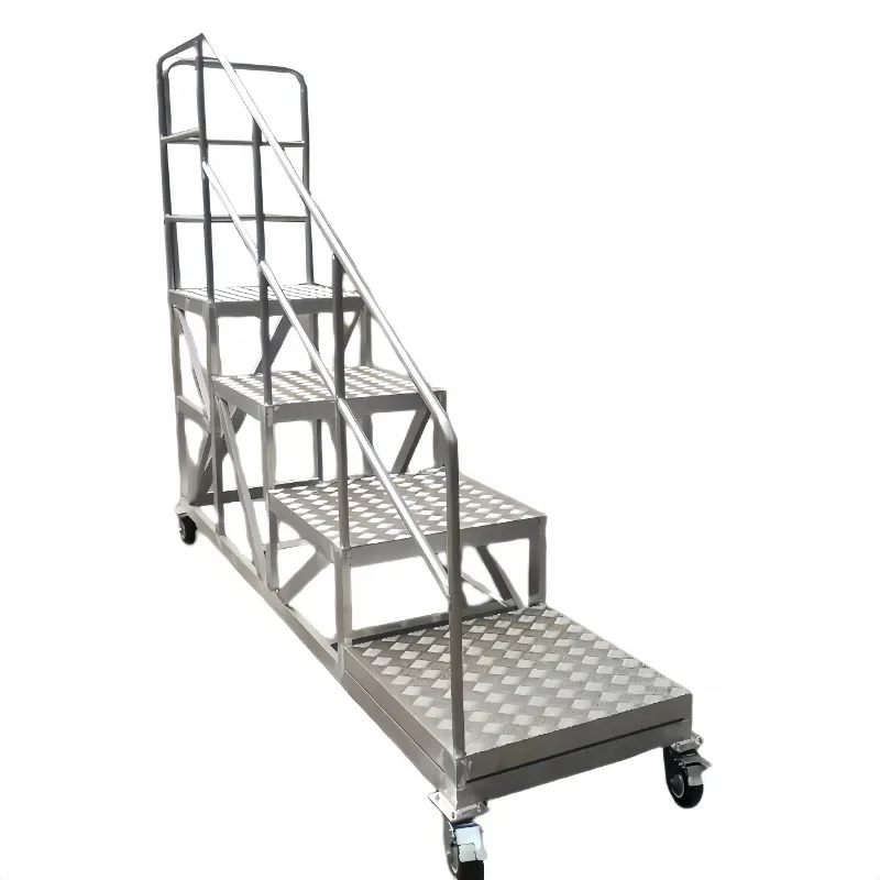 Custom Aluminum Strut Stairs & Platform with Handrail Assembly for Home Hotels Retail Restaurants