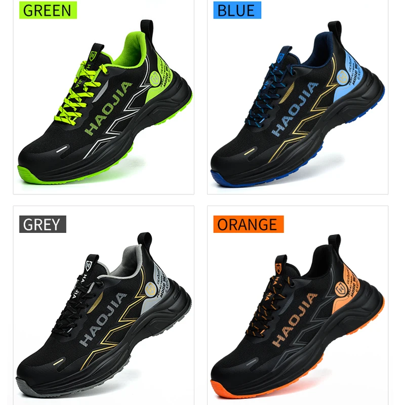 Fashion Sports Shoes Security Protection Boots Anti-smash Anti puncture Work shoes Men Non-slip Steel Toe Sneakers Safety Shoes