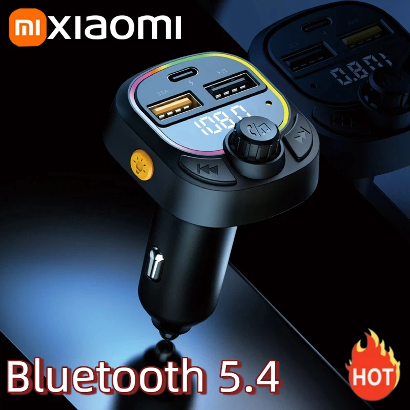 شاحن سيارة Xiaomi بلوتوث 5.4 FM الارسال PD Type-C المزدوج USB المحيطة لاعب MP3 شاحن Type-C ضوء لاسلكي يدوي #1