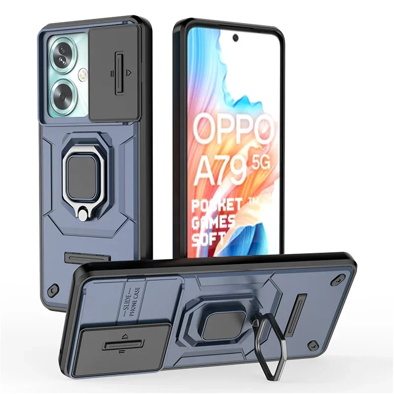 

For Samsung Galaxy A35 5G Case Shockproof Armor Slide Camera Fundas Galaxy A35 A 35 GalaxyA35 SM-A356 Magnet Ring Stand Cover