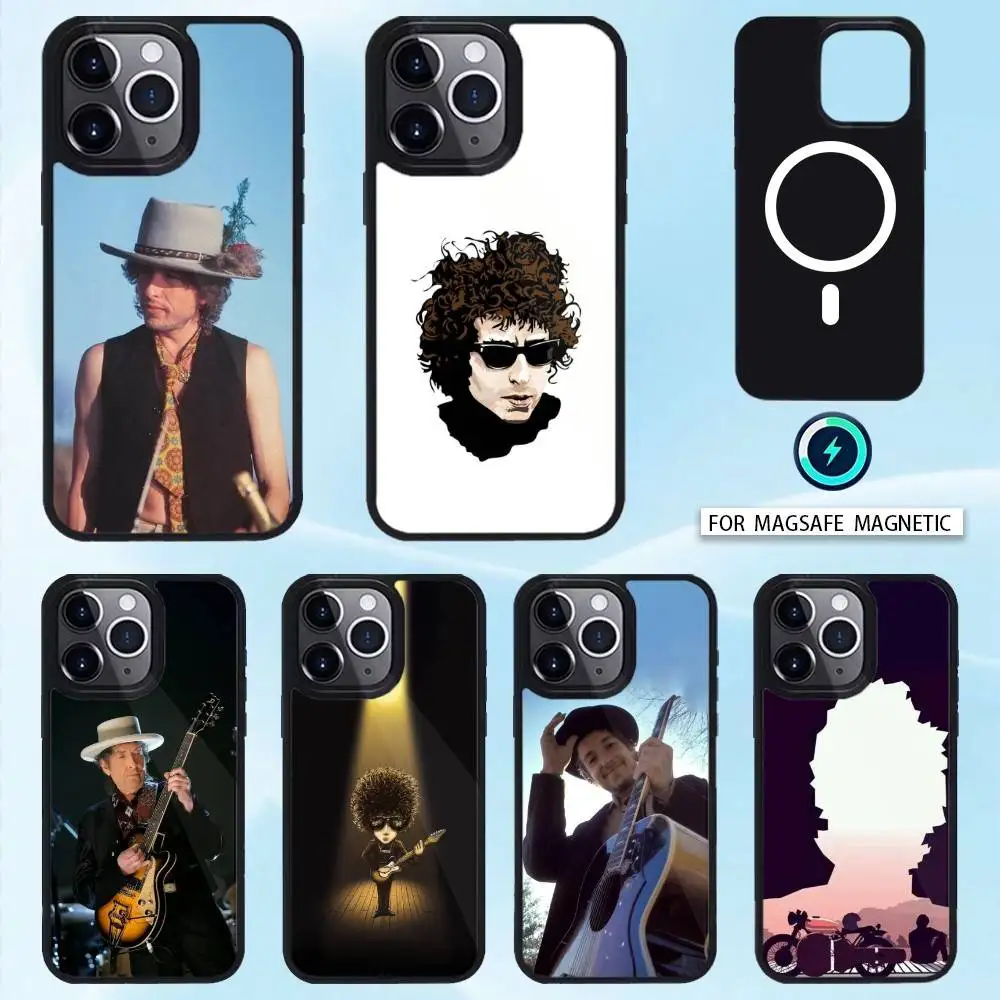 

Singer B-Bob Dylan Phone Case For iPhone 16,15,14,13,12,Pro,Max,Magnetic For Magsafe Wireless Charging