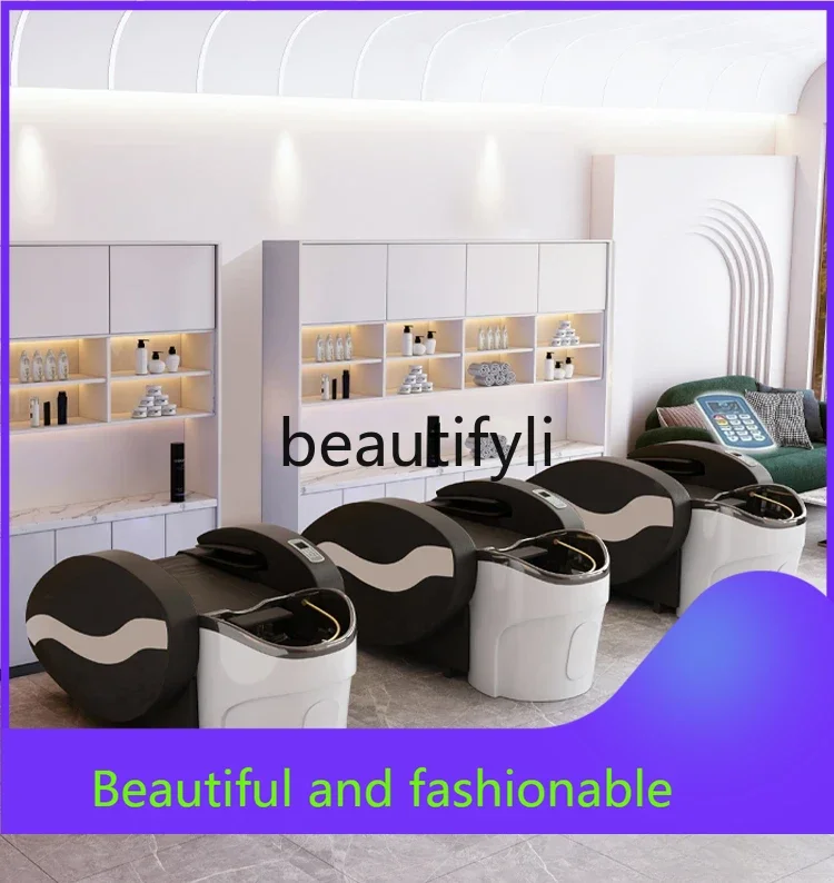 

zGFull Electric Beauty Massage Shampoo Bed Barber Salon Water Circulation Fumigation Body Head Therapy Massage Bed