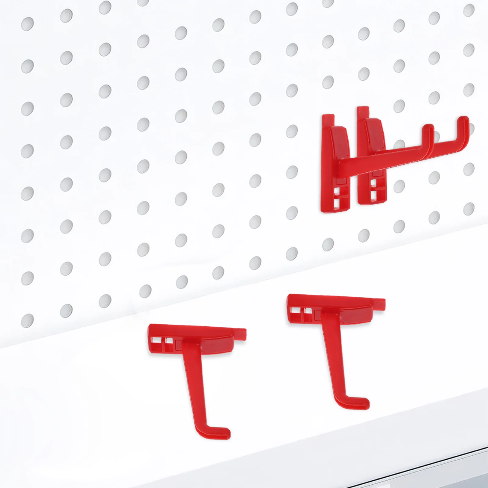 

10 Pcs Hooks up Pegboard Accessories for Tools Home Hanging Heavy Duty Display Storage Red Utility