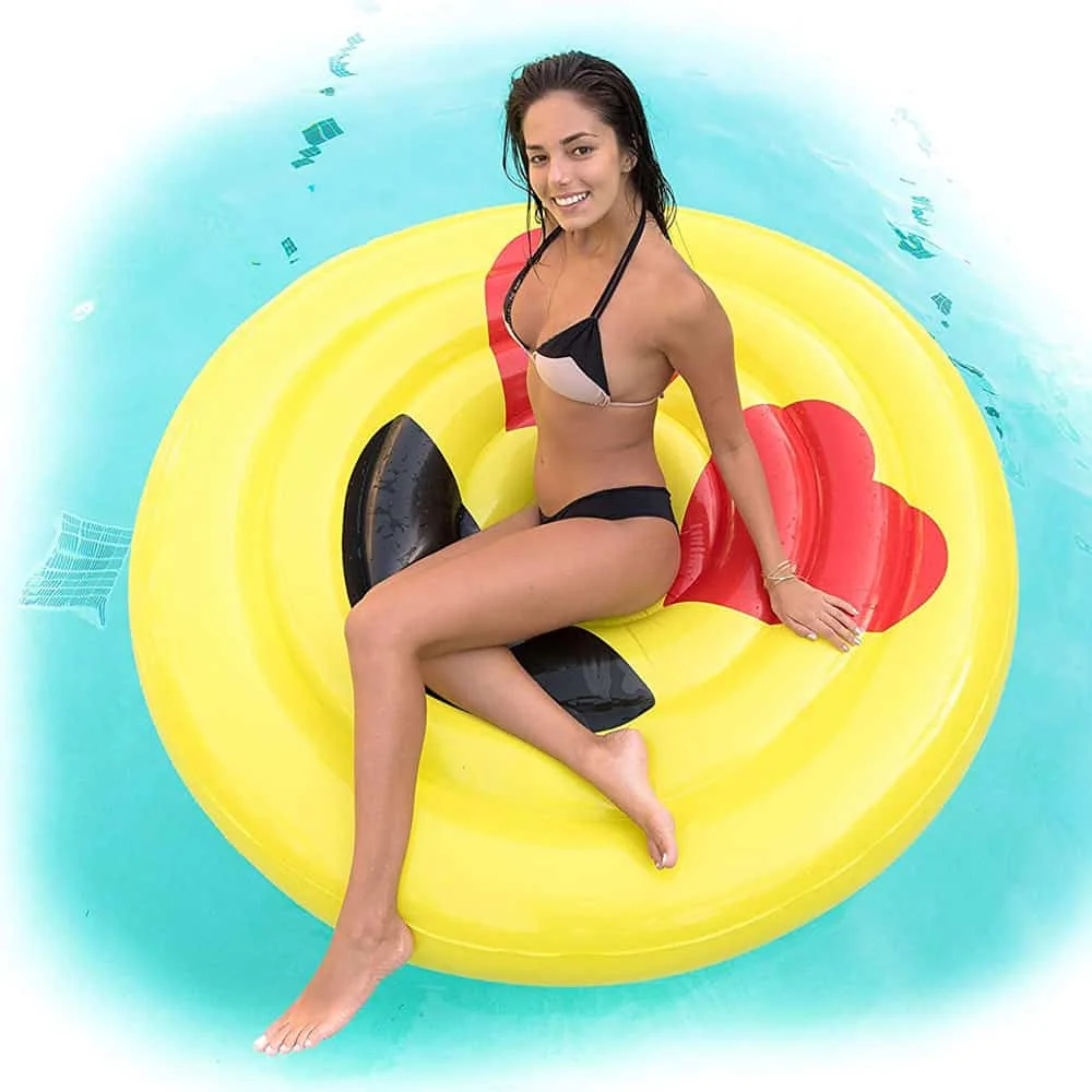 150cm flutuação rede de água float lounger rosto sorriso inflável flutuante cama cadeira piscina flutuador linha água festa brinquedos