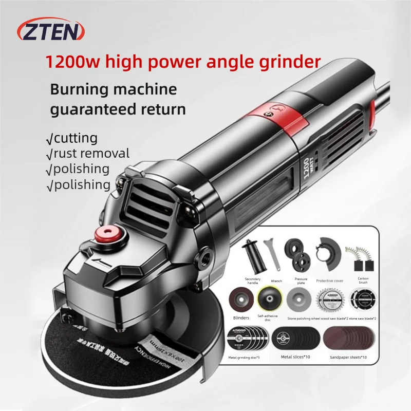 

Multifunctional Angle Grinder Small Polishing Cutting Machine Hand Grinding Wheel Pure Copper Motor Household Hand Grinder
