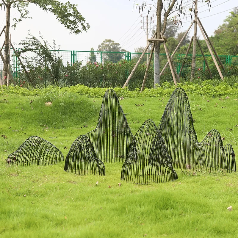 Iron hollow rockery sculpture outdoor garden landscape shopping mall hotel water feature decoration