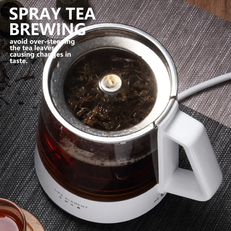 800ml Electric Kettle Portable Health Preserving Tea Kettle Glass Tea Brewer Fast Boiling For Home Office