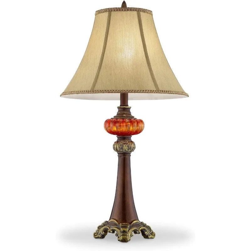 OK-4283T مصباح طاولة كهرماني ذهبي مقاس 30.50 بوصة