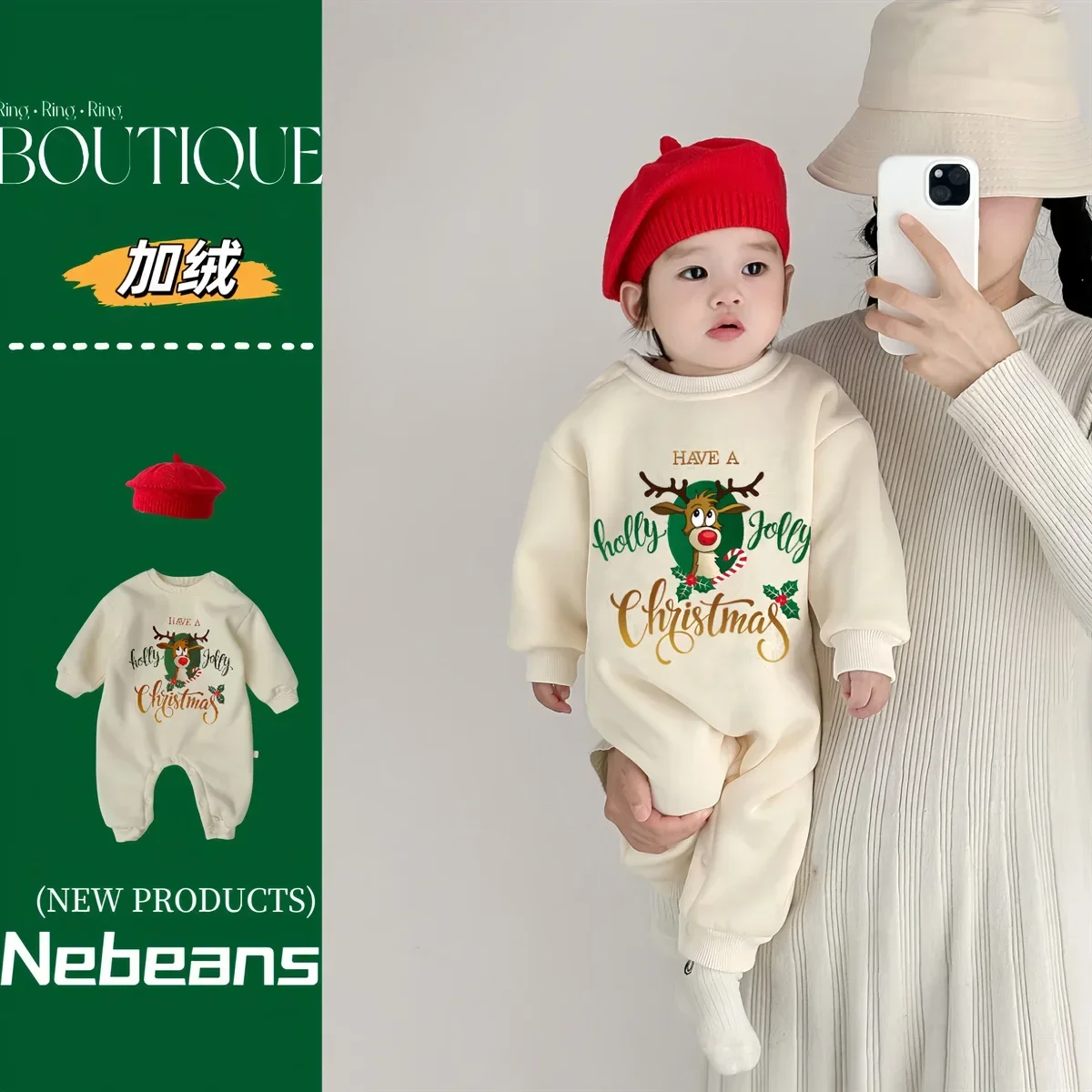 Newborn Baby Christmas Clothes Santa Claus Romper Long Sleeves Jumpsuit for Toddler New Year Costume Infant Xmas Outfits