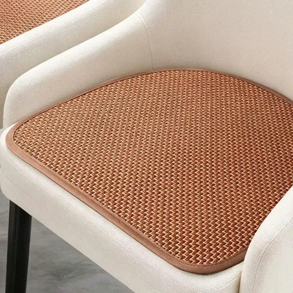 Wear-resistant Chair Pad Handwoven Seat Cushion Handwoven Rattan Seat Cushion Breathable Summer Chair Mat Anti-slip for Dining