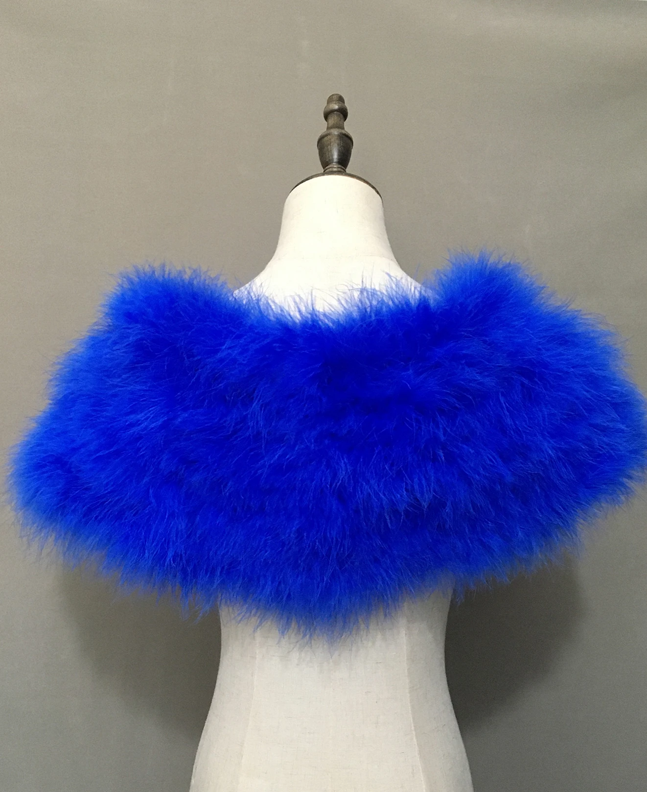 Real Ostrich Turkey Feather Coat for Women, Royal Blue Shawl, Scarf Red for Jacket, Custom Color, Wedding Banquet, Elegant Shawl