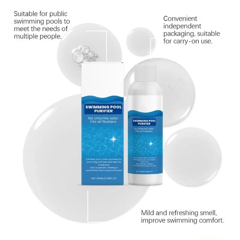 QX2E Pool Water Clarifier Maintenance Liquid For Home Outdoor Baths And Water Features