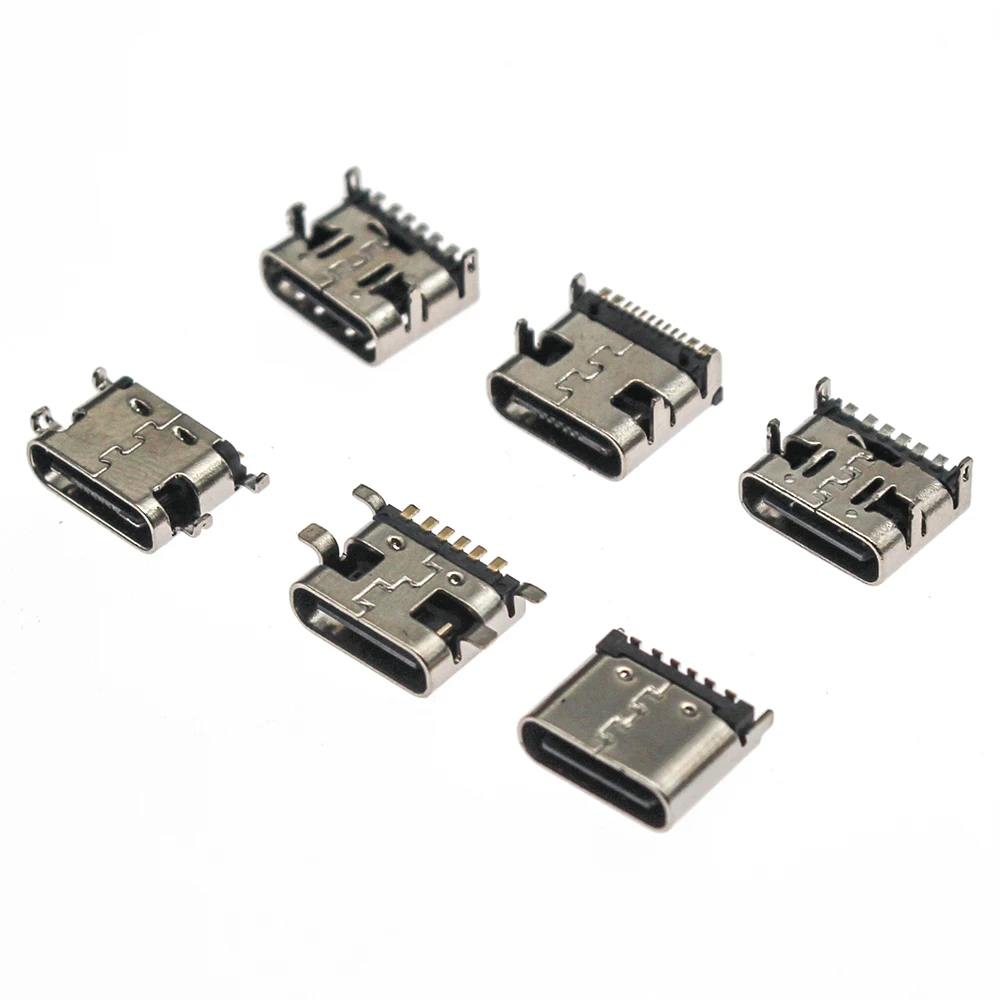 6 models type c female diy 6P/16P SMT DIP USB 3.1 female Single row SMD patch sink board usb Repair