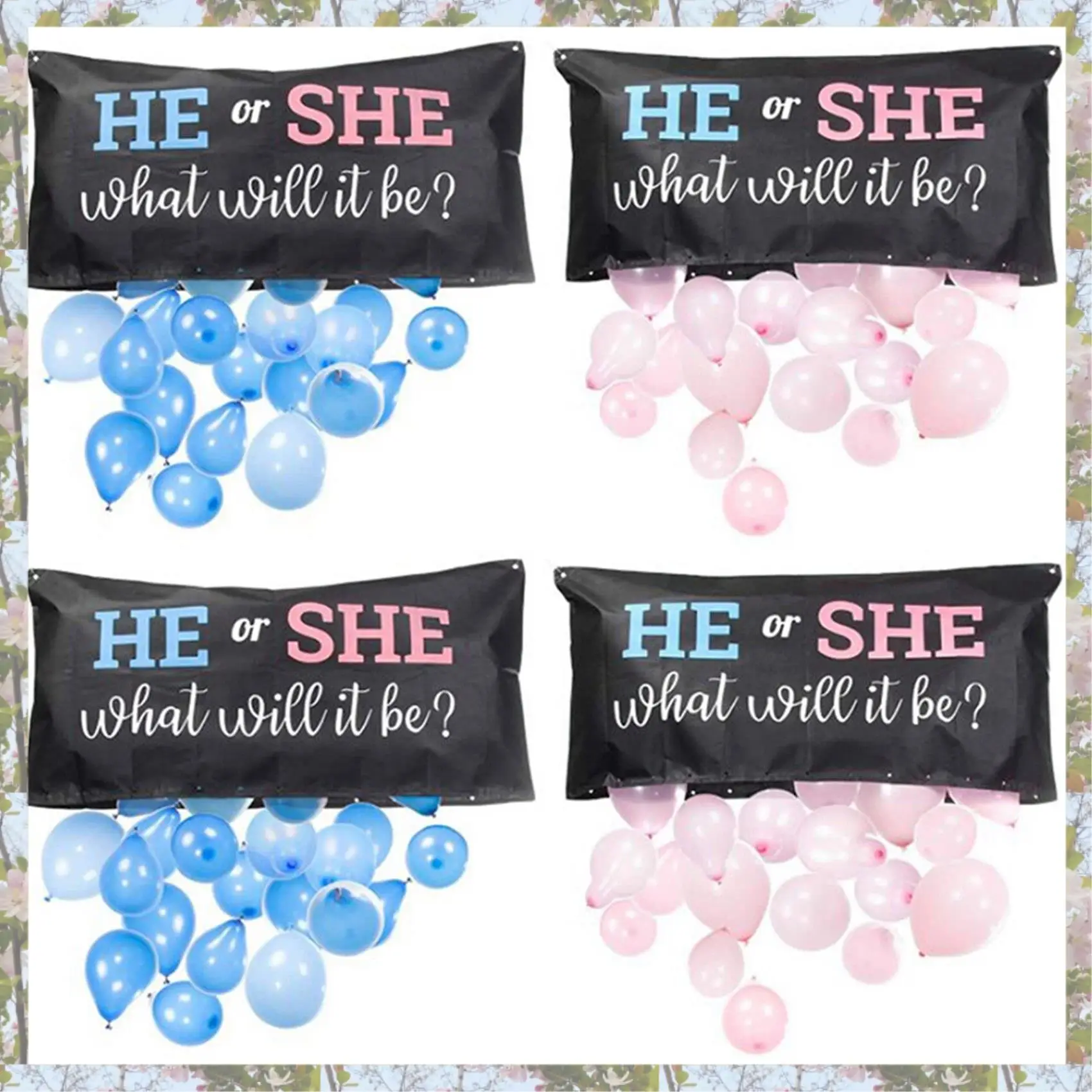 T84C-2X L'aggiunta perfetta al tuo genere Rivela le forniture per feste Gender Reveal Borsa per palloncini Ragazzo o ragazza