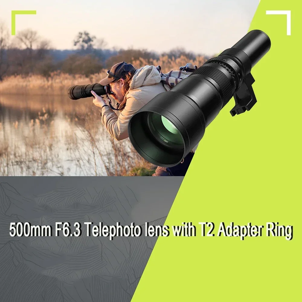 Lightdow Telephoto Lens 500mm F6.3 with T2 Adapter Ring for Canon 80D T3 T5 T5 T6i Nikon D3500 D850 D610 D5600 Sony DSLR Cameras