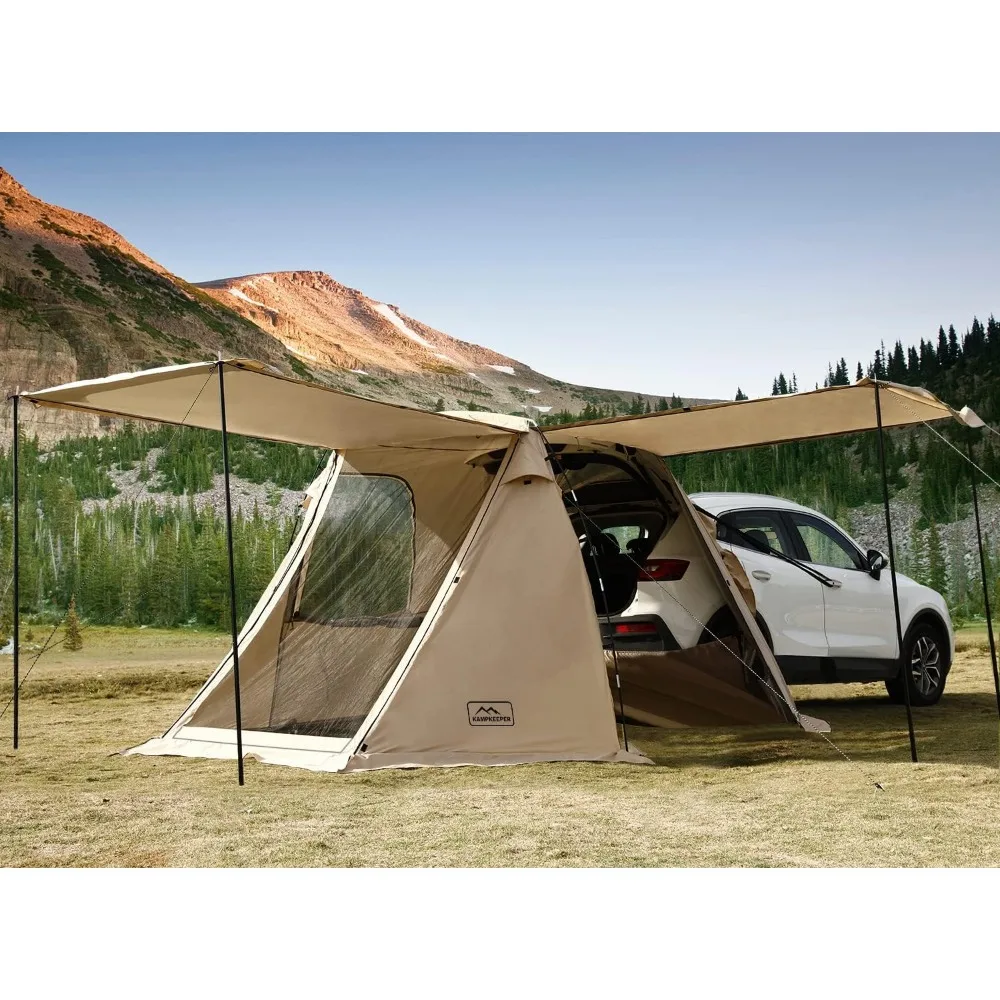 

SUV Car Tent, Tailgate Shade Awning Tent for Camping, Vehicle SUV Tent Car Camping Tents for Outdoor Travel (Khaik)
