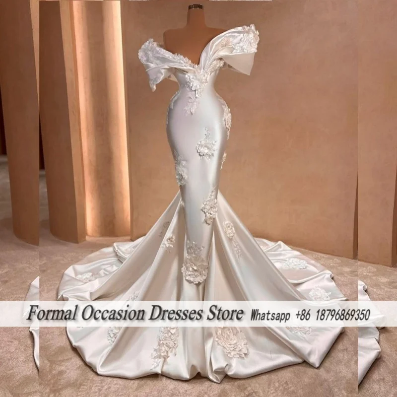 

Белые вечерние платья русалки с открытыми плечами Изысканные цветы ручной работы Длинное платье для выпускного вечера в африканском стиле Vestido De Festa по индивидуальному заказу