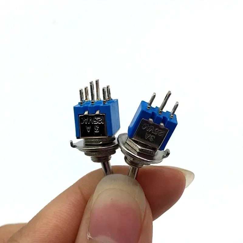 2PCS Toggle Switch 6mm Miniature Single Pole Double Throw Mini Waterproof Cap Electronic Gadgets 6A Home Improvement Switches