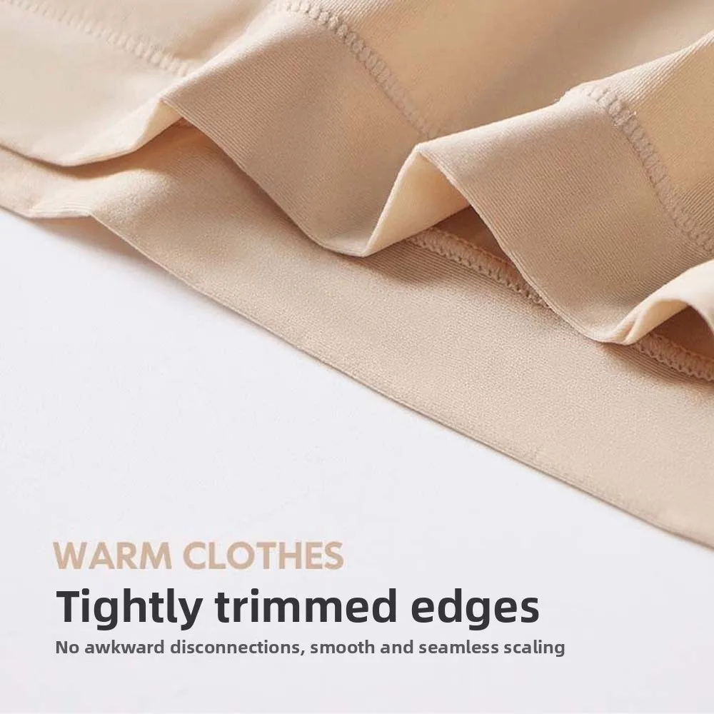 Ultra Thin Women Thermal Clothes Round Neck Invisible Thermal Underwear Feel Heating Lingerie Warmth Long Pants Autumn/Winter