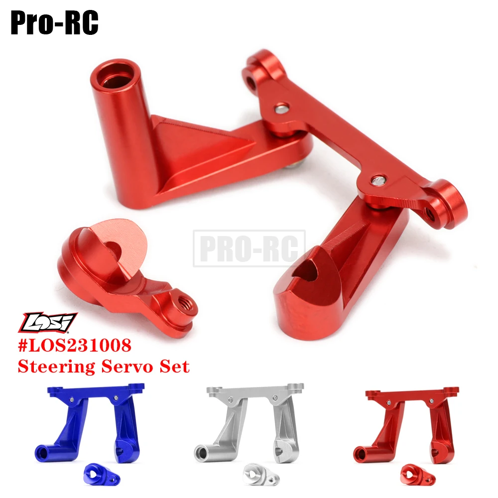 1Set sterzo Servo Assembly # LOS231008 parti di aggiornamento in lega di alluminio per RC Car 1/10 Team Losi Rock Baja Rey LOS03020V2T1