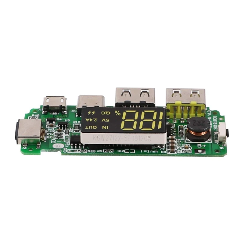 Dual USB 5V 2.4A 18650 Charger Board Overcharge Short Circuit Protection