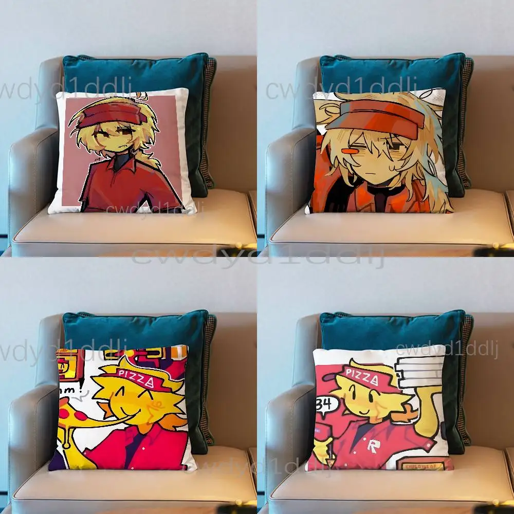 

E-Elliot Anime Pizza Pillowcases Cute Funny Pillow Case For Wedding Party Home Decor Comfy Pillow Cover