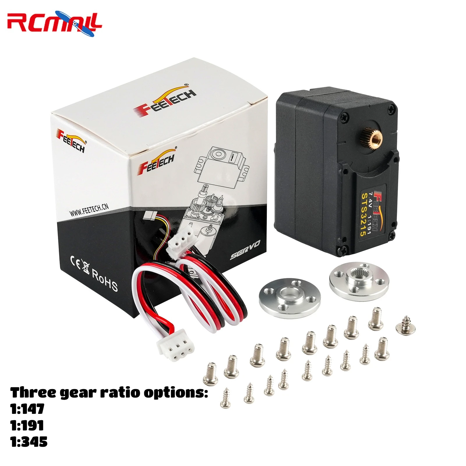 Feetech 7.4V 19KG Magnetic Encoding Servo 360 Degree STS3215 High Precision Feedback Serial Bus TTL Servos 1:147 1:191 1:345