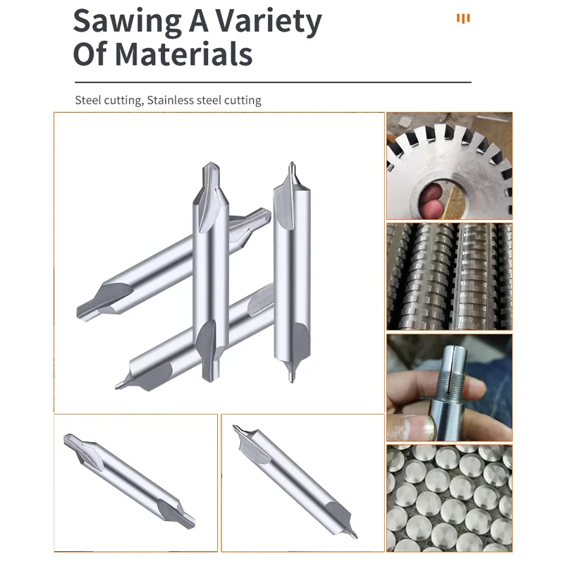 Tungsten Steel Center Drills 60 Degree Carbide Spot 1.0mm 2.0mm 3.0mm 4.0mm 5.0mm Type A B Double-head Metal Drill Bit