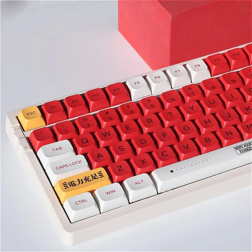 

Second machine small complete set of XDA highly heat-sublimated red and white keycaps for MX switches mechanical keyboards