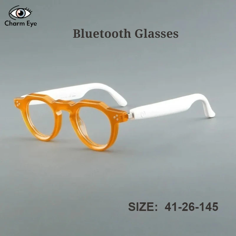 

New Bluetooth Translatable Glasses Fashion Men High-quality Acetate Retro Round Women Eyeglass Frame Support Prescription Lenses