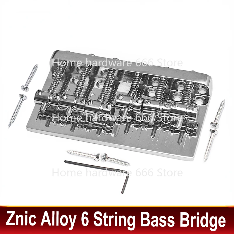 

6-струнный бас-бридж из сплава Znic, 102,5x54 мм, фиксированный бас, 16x5 мм, нижняя струна моста, тяжелая нагрузка