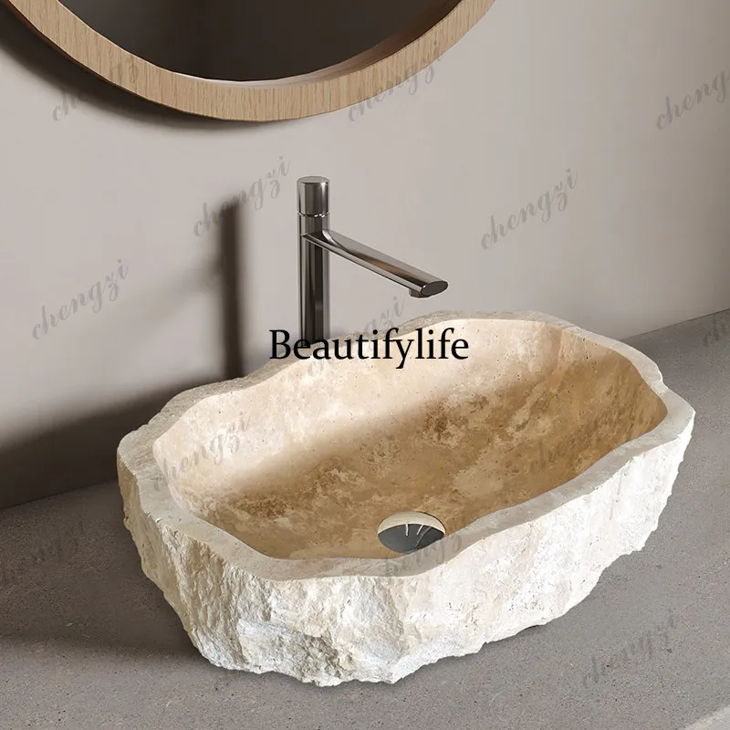 Counter basin bathroom hotel stone wash basin creative retro marble wash basin