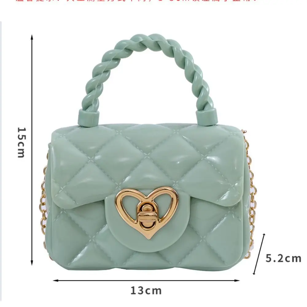 Fashion PU Leather Crossbody Bags Girls Heart Shoulder Bags Children Mini Coin Purses Jelly Bag Kids Handbag Gifts Small Satchel