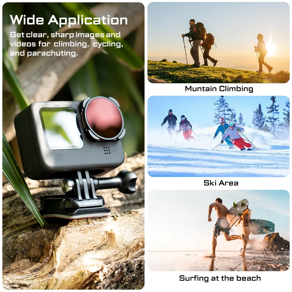 Светофильтры дневного света Freewell, совместимые с Gopro Hero 12/11/10/9, аксессуары для экшн-камеры, спортивный фильтр для фотосъемки Go Pro