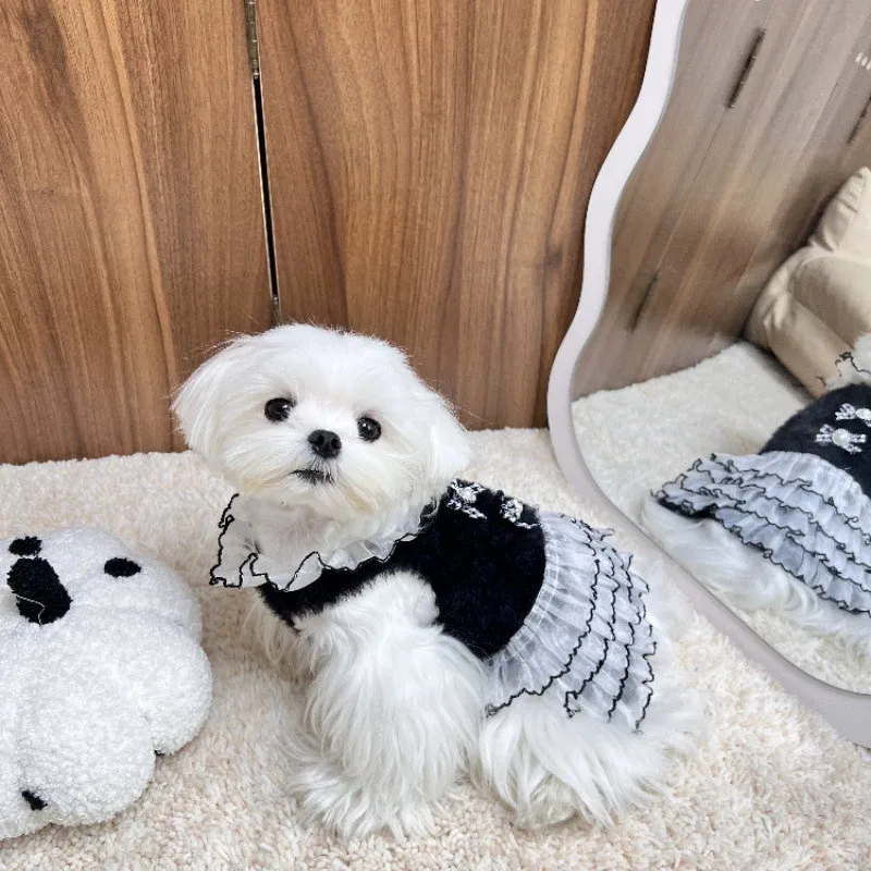 

Brand Classic Design, Sweet And Cute Style Pet Knitted Dress Winter And Autumn Warm Clothing For Cats And Dogs