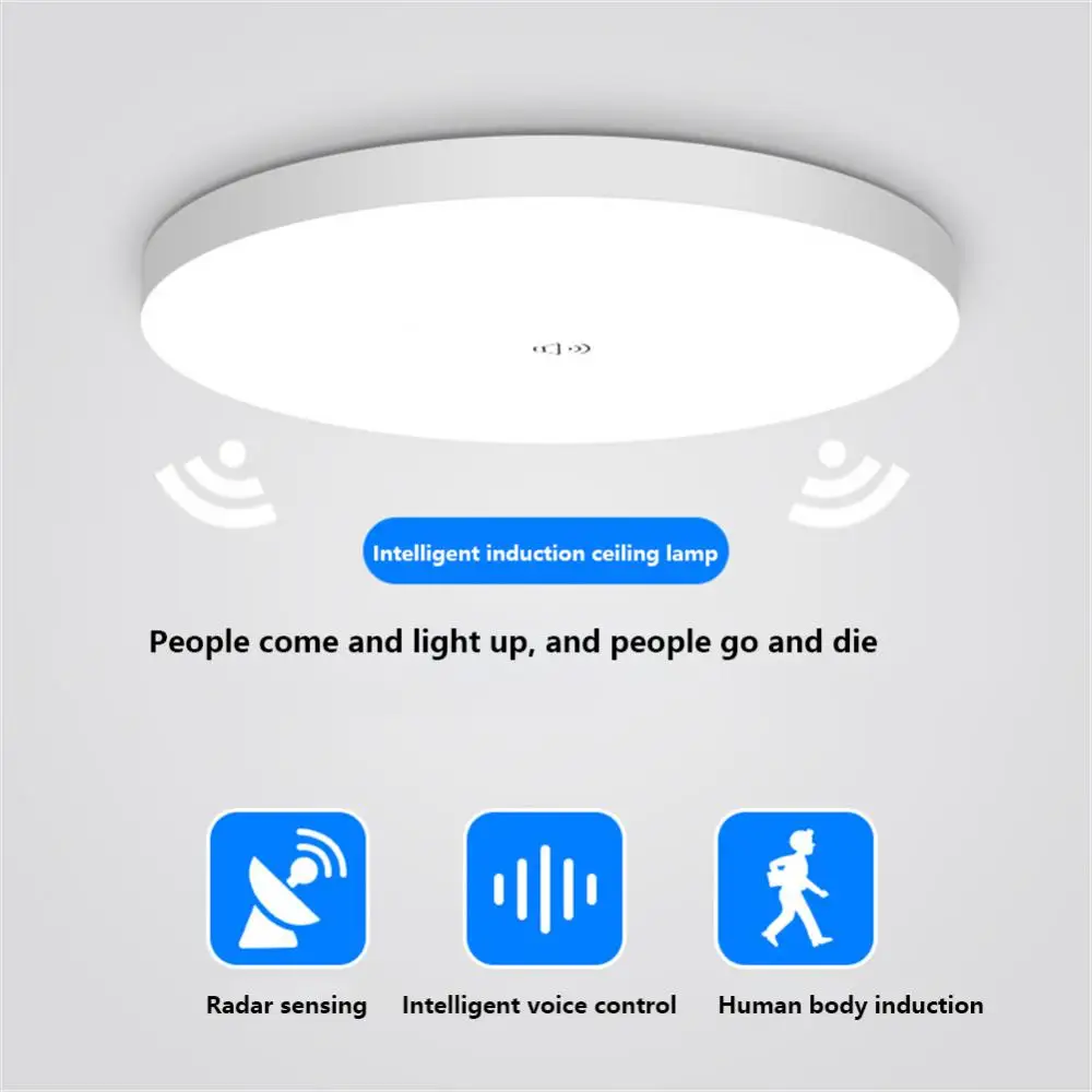 Induction Ceiling Light Human Body Induction Acousto-optic Control Home Corridor Stair Aisle Light LED Acrylic Iron Lighting