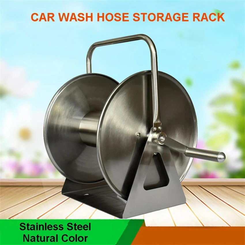 wall-mount-portable-water-hose-reel-heavy-duty-stainless-steel-garden-irrigation-systems-holder-hose-car-wash-pipe-rack