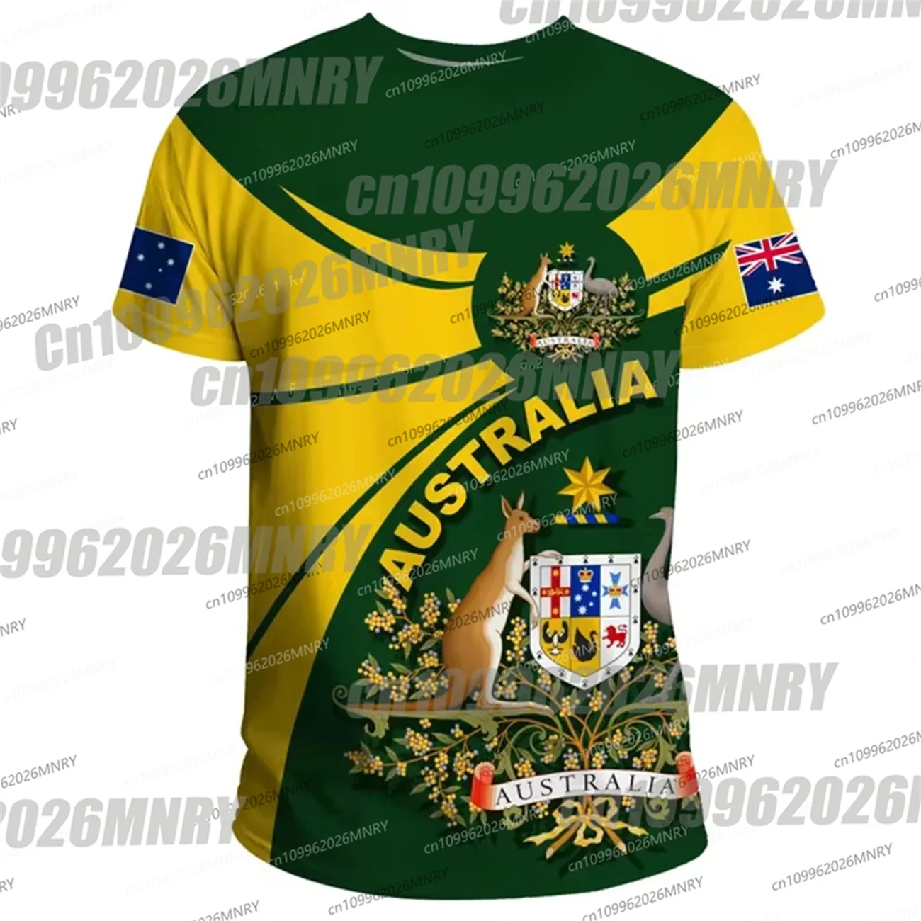 3D Print Australia Flag T Shirts Kid Australian National Emblem Men T-shirt Street Summer Sports Short Sleeve Loose Tees Clothin