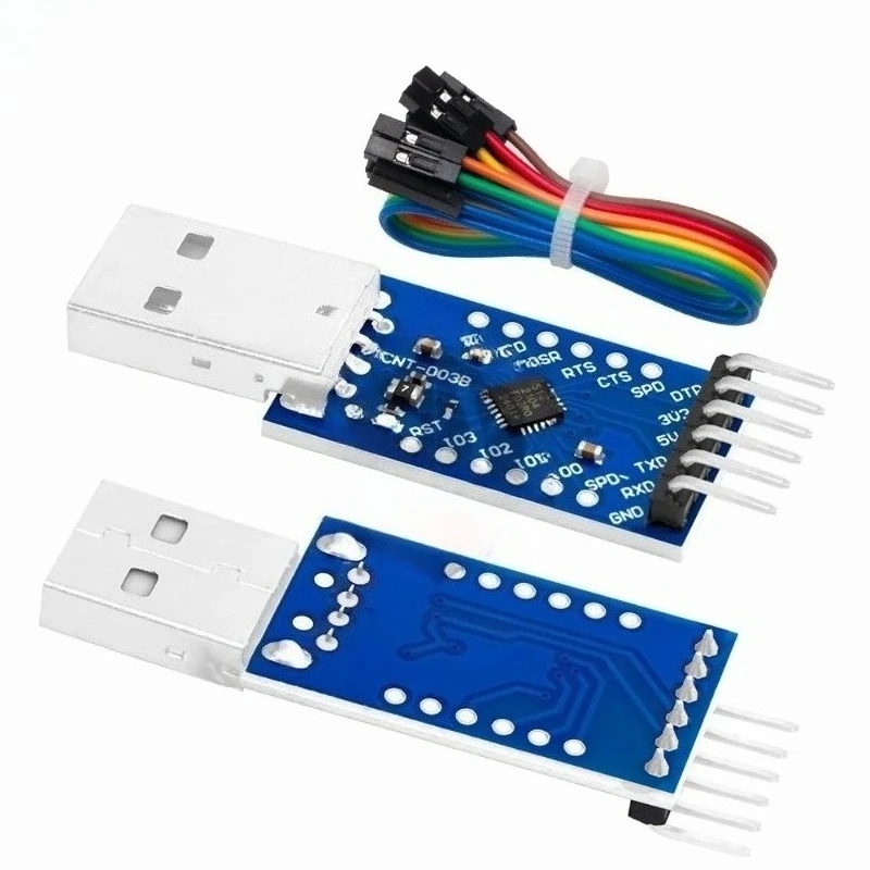 CP2104 USB-to-TTL Serial Converter Module: 6-Pin UART Interface – Dupont Wires Included, CP2102 Compatible