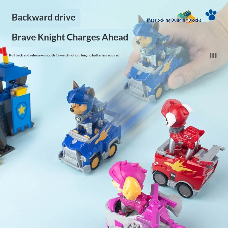 Paw Patrol Toy Rescue Knights - Headquarters Watchtower Control Tower Anime Figure Rubble Ryder Skye Cartoon Modle Car Kids Gift