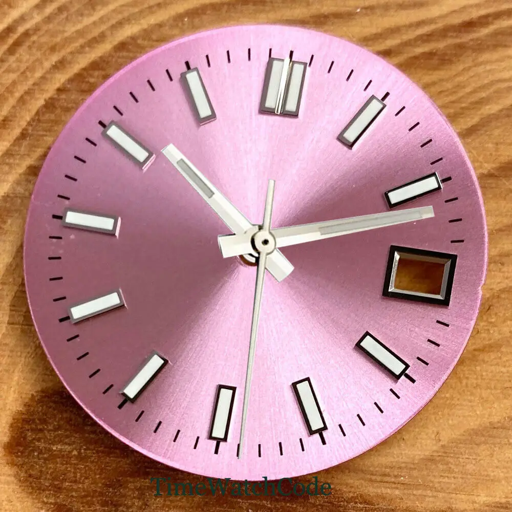 29 мм циферблат часов Sunburst, эмалированный циферблат, светящиеся стрелки для NH35 NH36 NH38 NH70 Movt