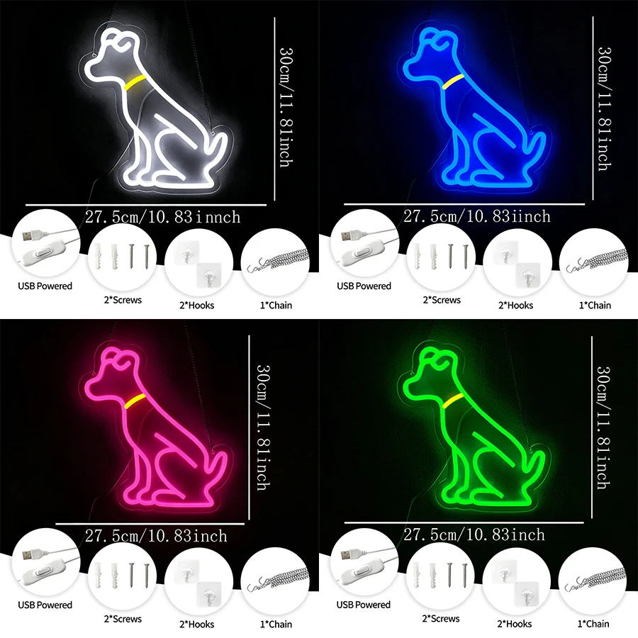 Neon Signs For Cute Dogs, Led Signs For Interesting Animals, And Decor For Birthday Parties And Game Rooms In Bedroom Pet Shops.